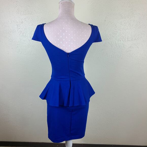 Amanda Uprichard Loves Cusp Peplum Dress Sz S Blue - Picture 6 of 8